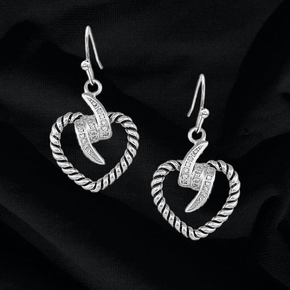 Montana Silversmiths Electric Heart Cubic Zirconia‎ Earrings Retail $55 ~ NEW